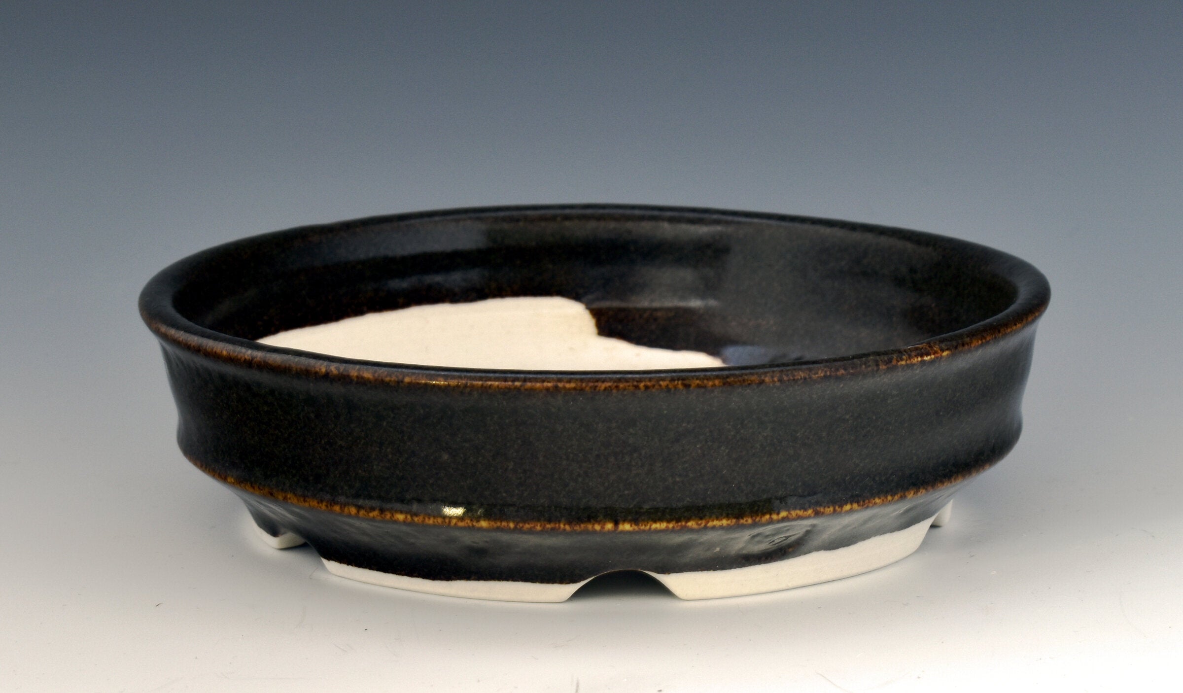 Porcelain Temmoku Glaze Bonsai Planter 12