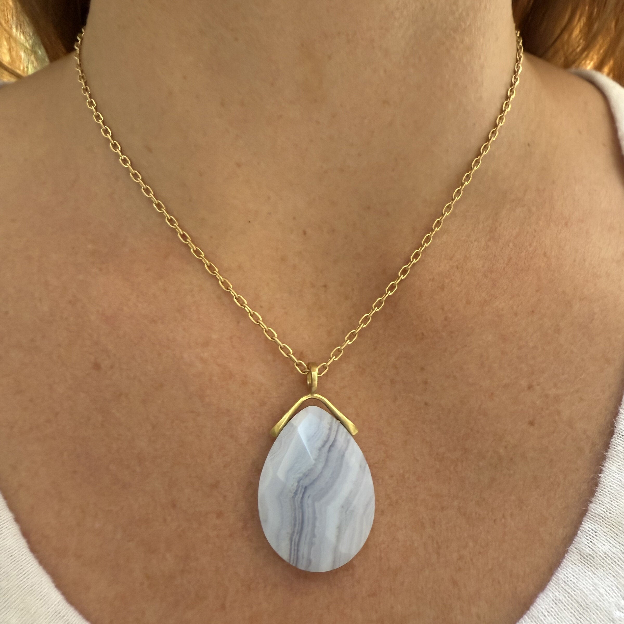 Blue Lace Agate Pendant
