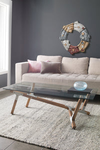 Mohair Pillow with Velvet Tuxedo Stripe