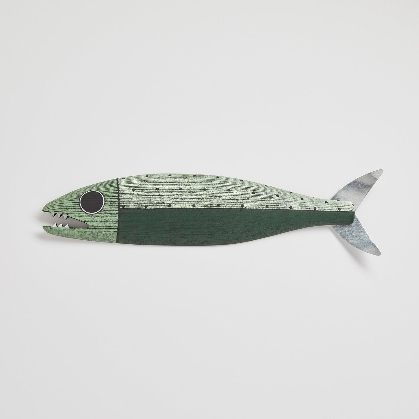 Small Fish with Teeth in Green Half Dots