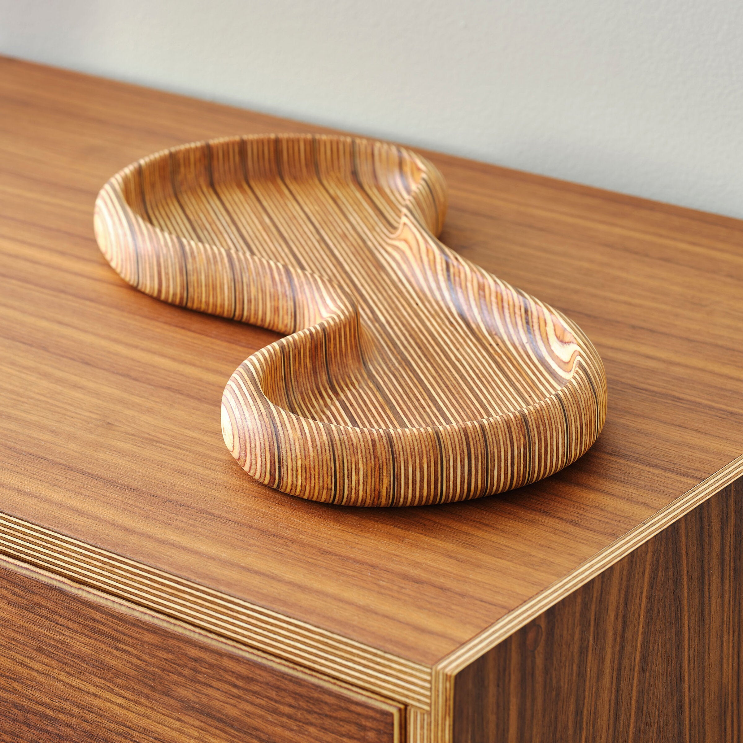 Mid-Century Modern Curved Wood Tray