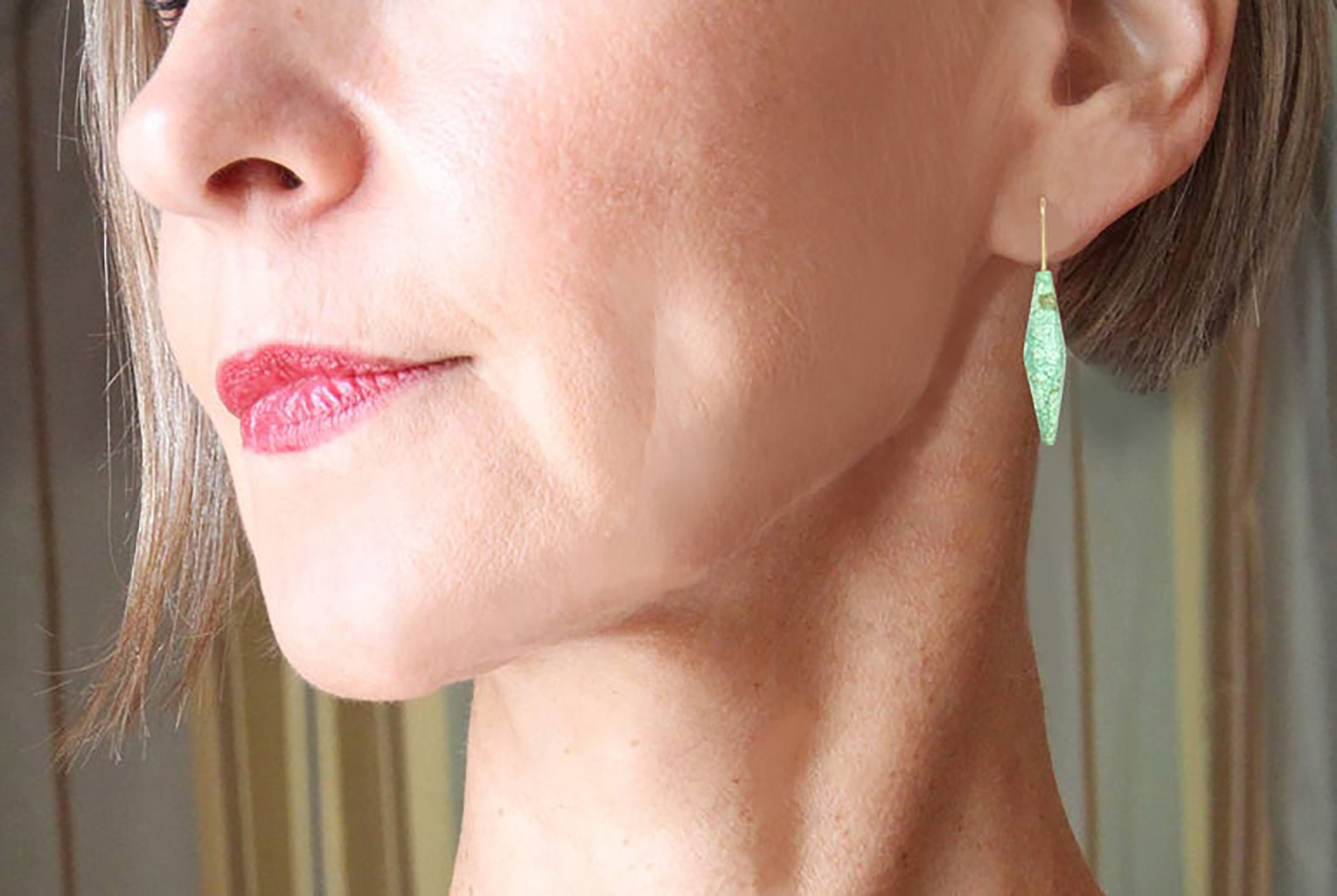 Sculpted Chrysoprase Earrings