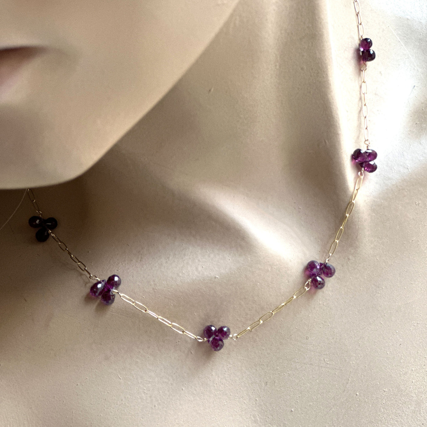 Purple Garnet Fine Chain Necklace