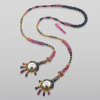 Silver & Pink Tiny Hands Lariat