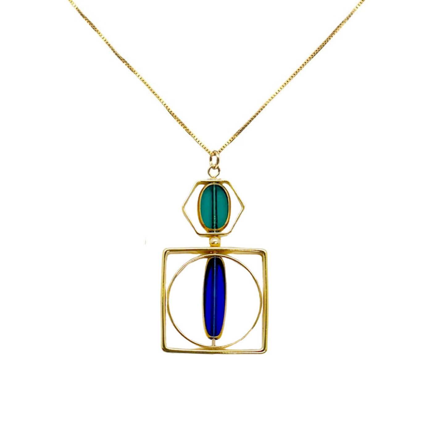 Green & Blue Art Deco Pendant