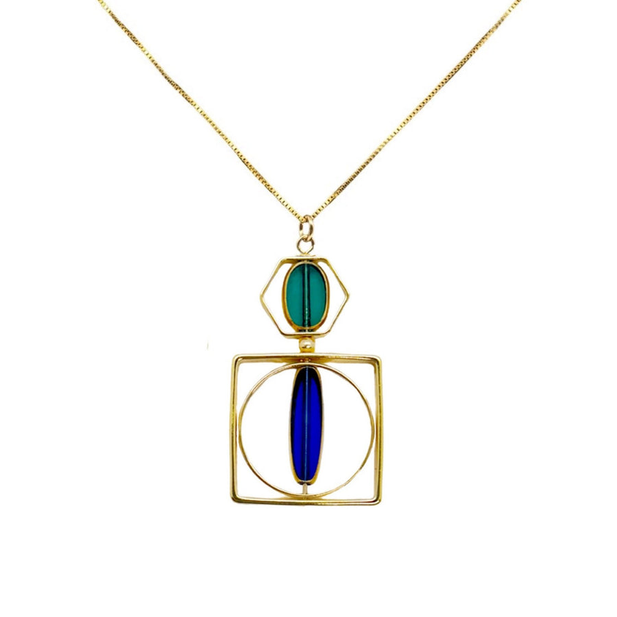 Green & Blue Art Deco Pendant