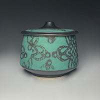 Celtic Knot Green Lidded Jar