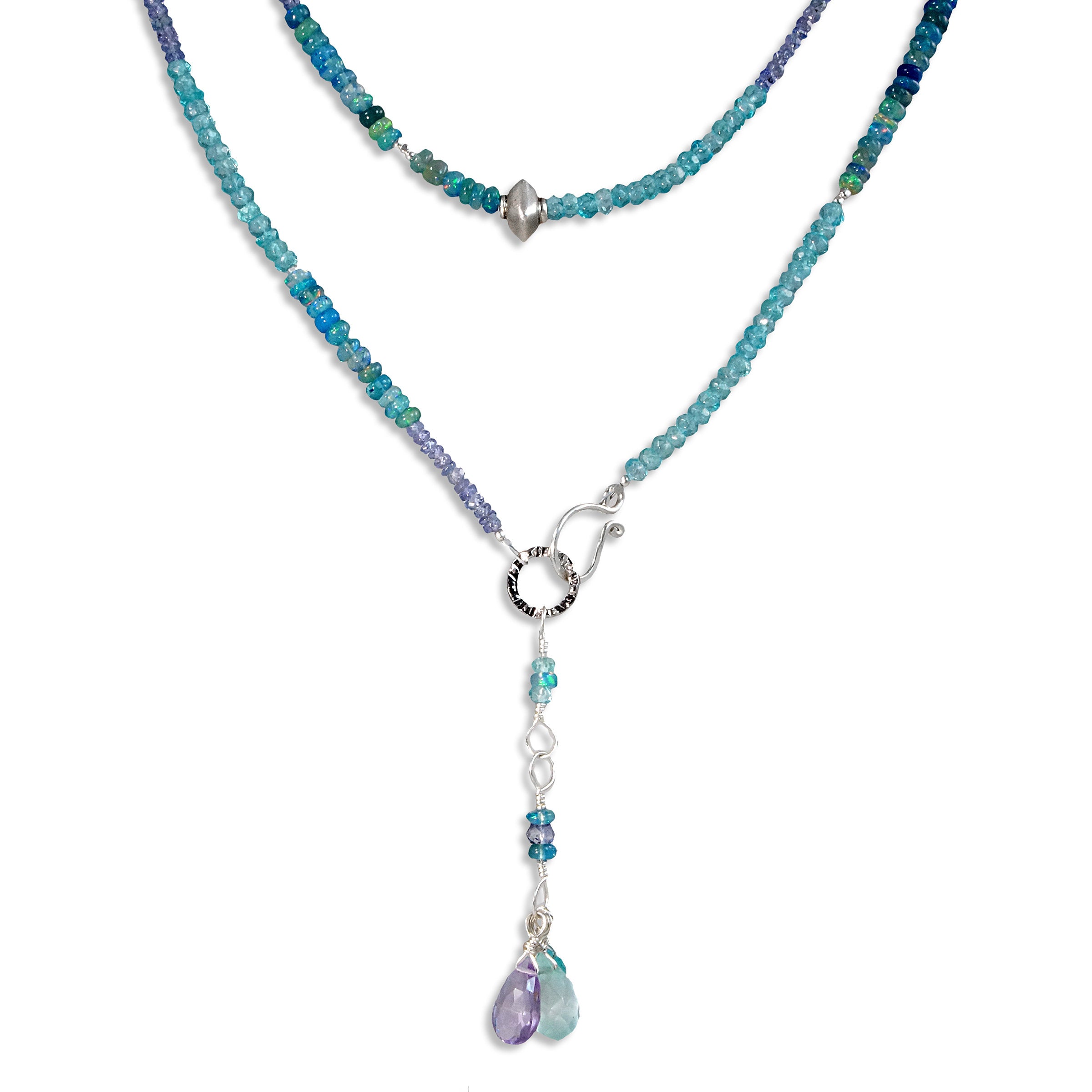 Blue Gemstone Blend Lariat & Bracelet