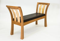 Curved Leather Bench