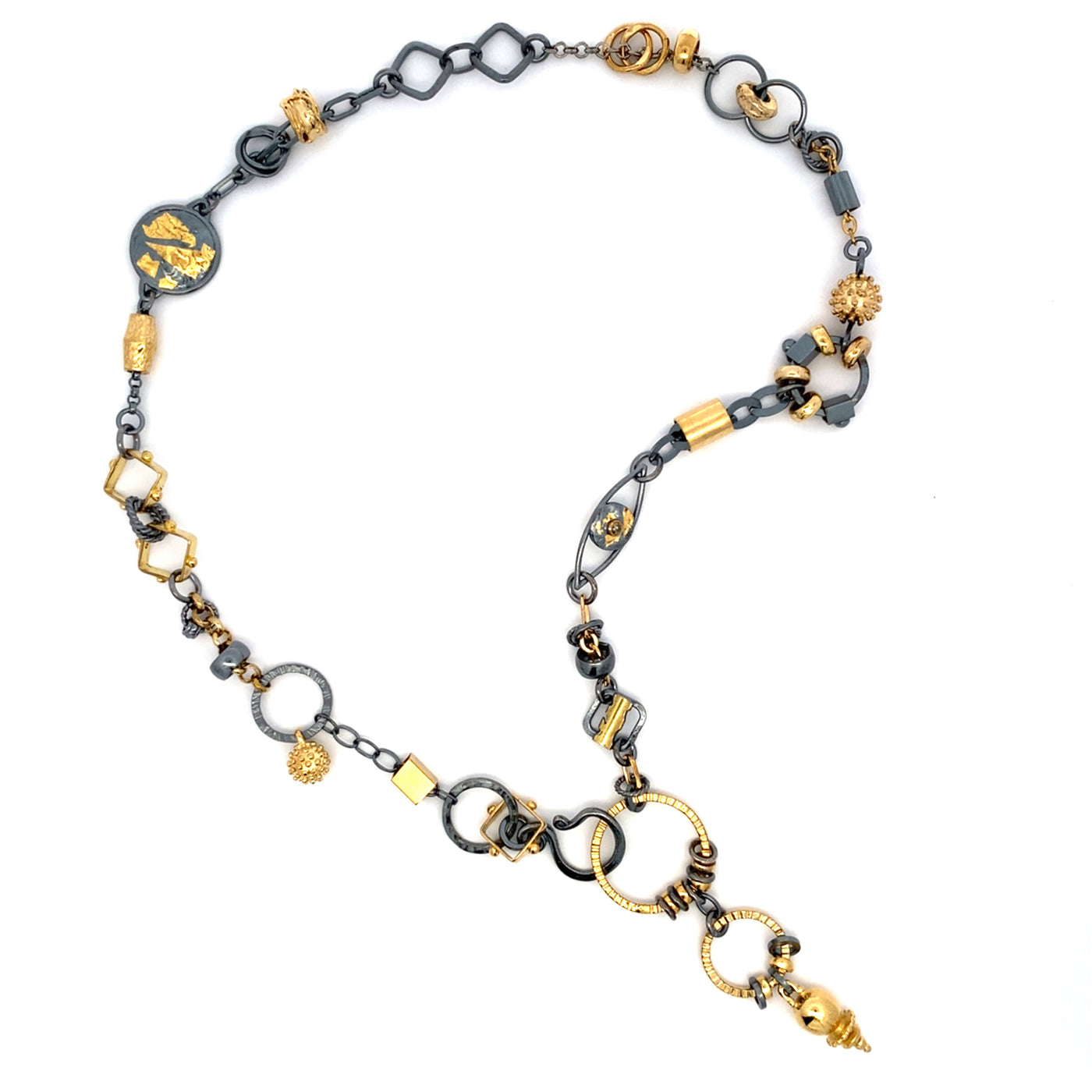 Black & Gold Plumb Bob Treasure Necklace
