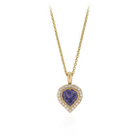 Purple Geometric Sapphire and Diamond Pendant