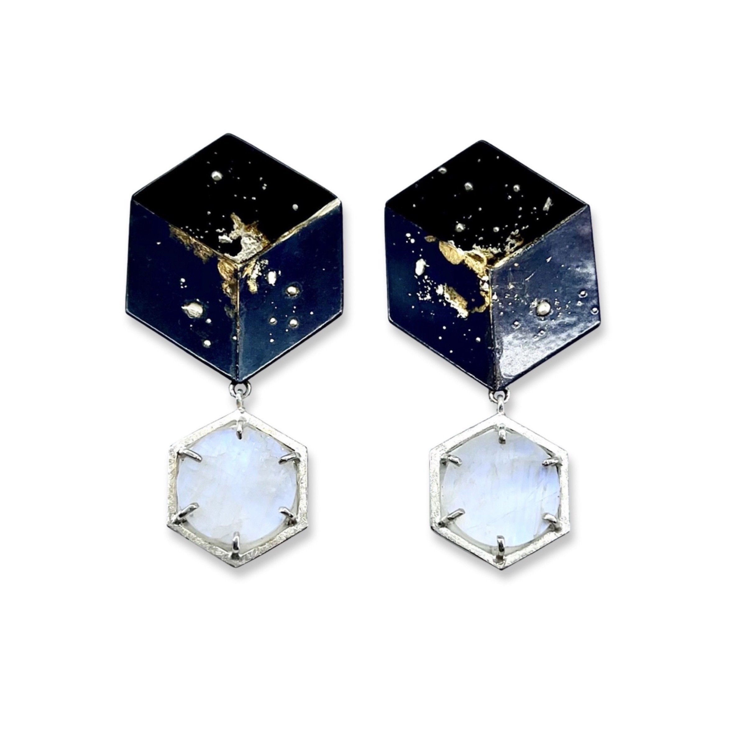 Lilypad Moonstone Earrings