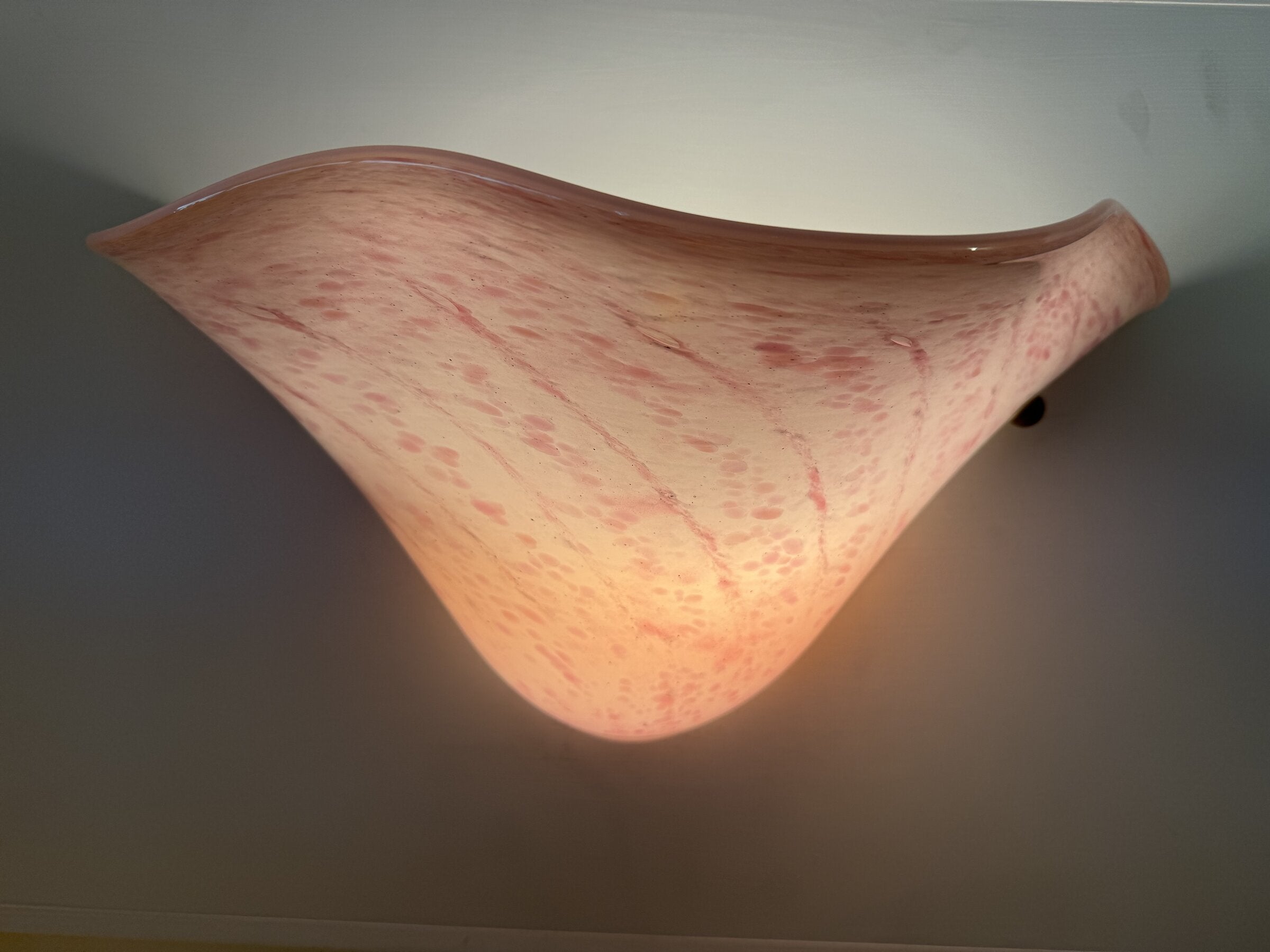 Pink Swirls Fluted Sconce