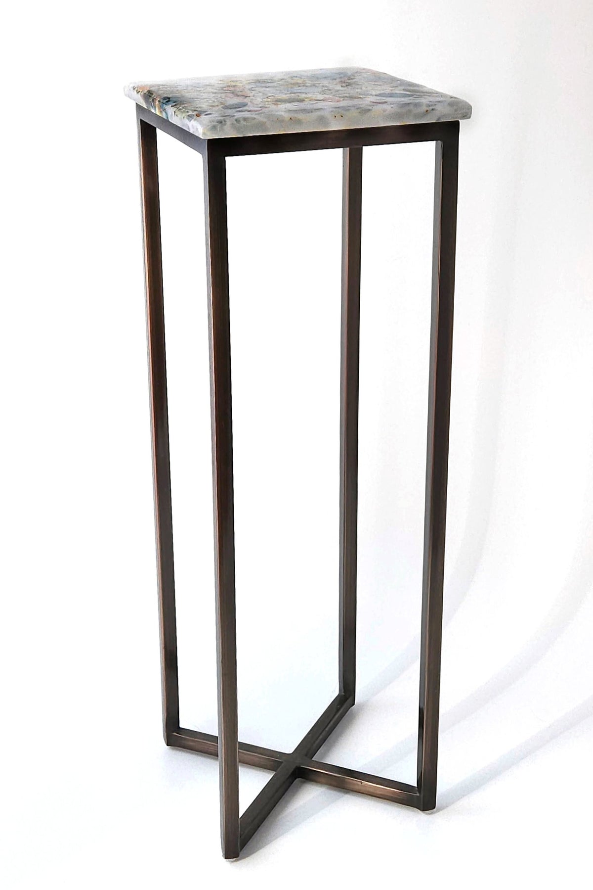 Sunset Coral Glass Table