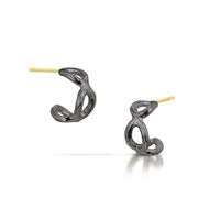 Small, Oxidized Silver, 18k Gold Posts | Photo by Cole Rodger Photographics