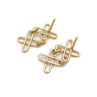 Double X Link Stud Earrings