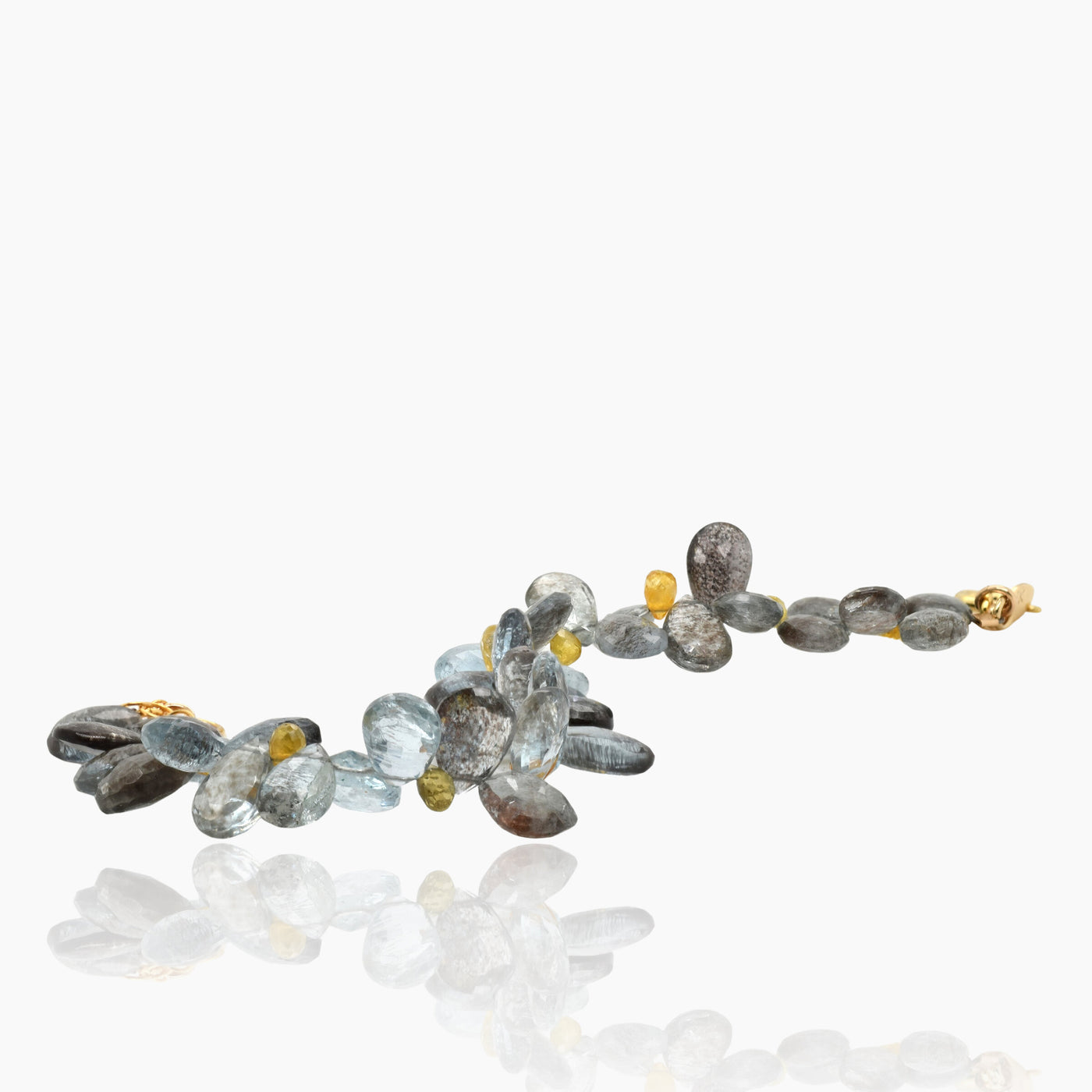 Moss Aquamarine & Yellow Sapphire Bracelet