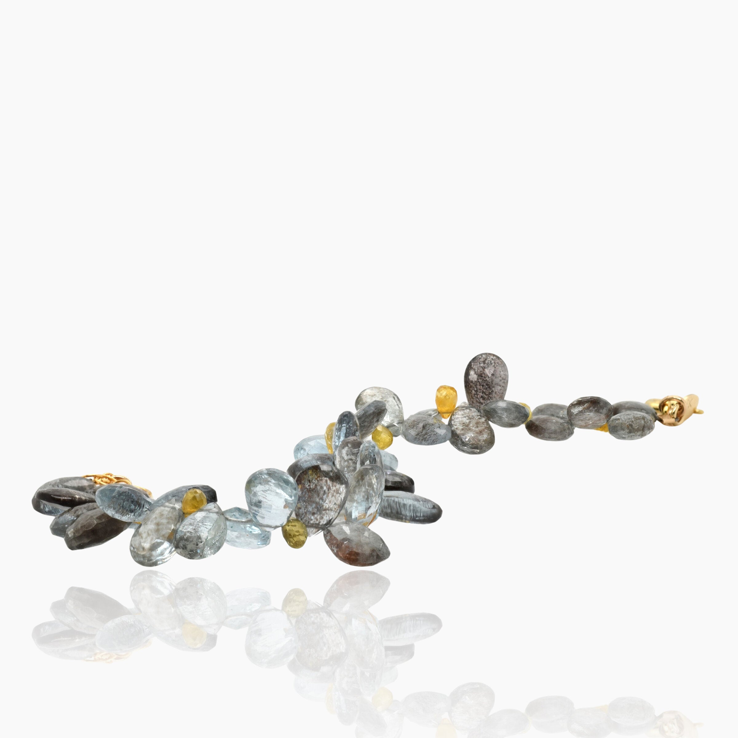 Moss Aquamarine & Yellow Sapphire Bracelet