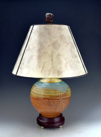 Stoneware Table Lamp with Mica Shade