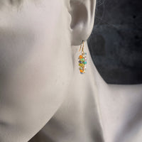 Gold Opal Cluster Earrings