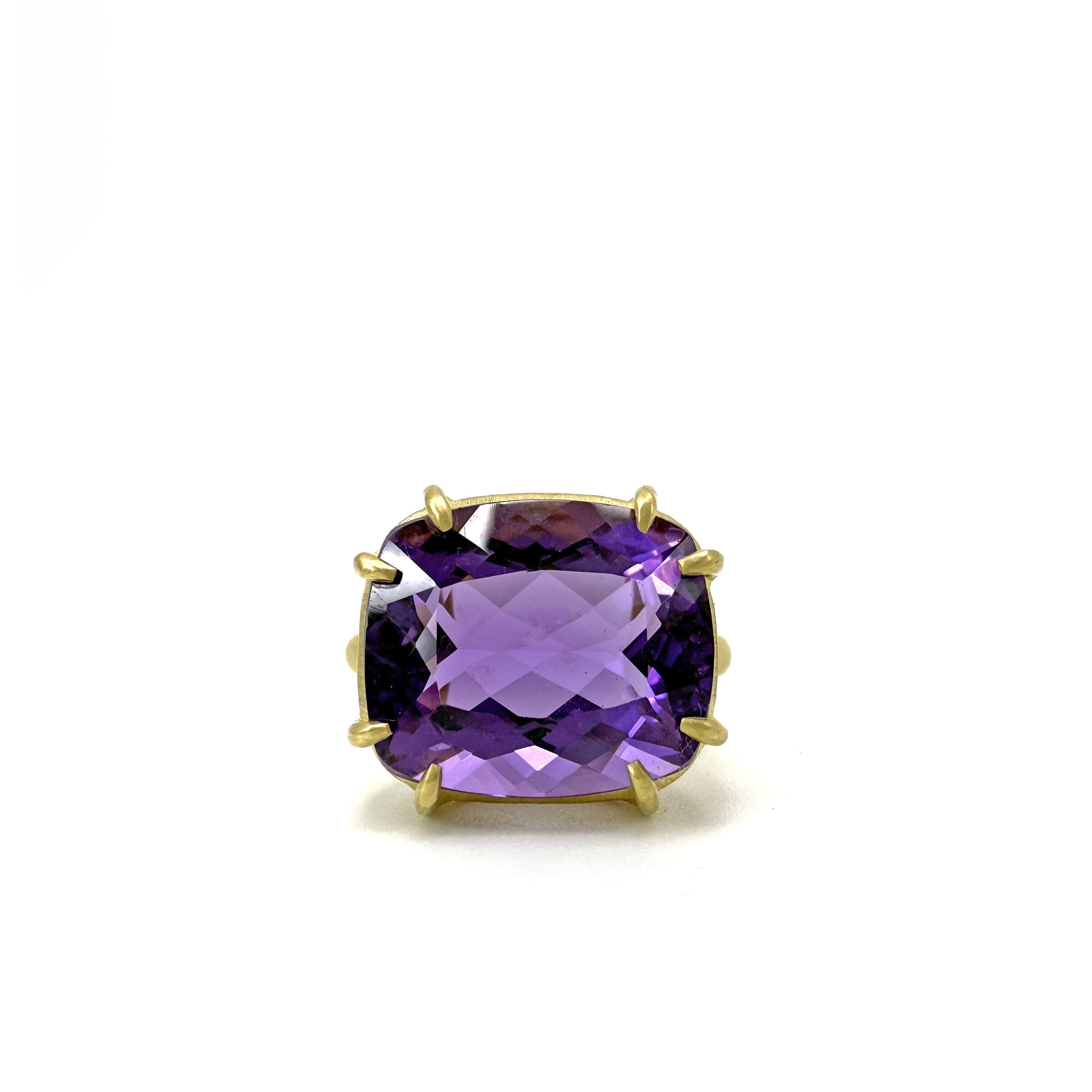 Cushion-Cut Amethyst Aqueduct Ring