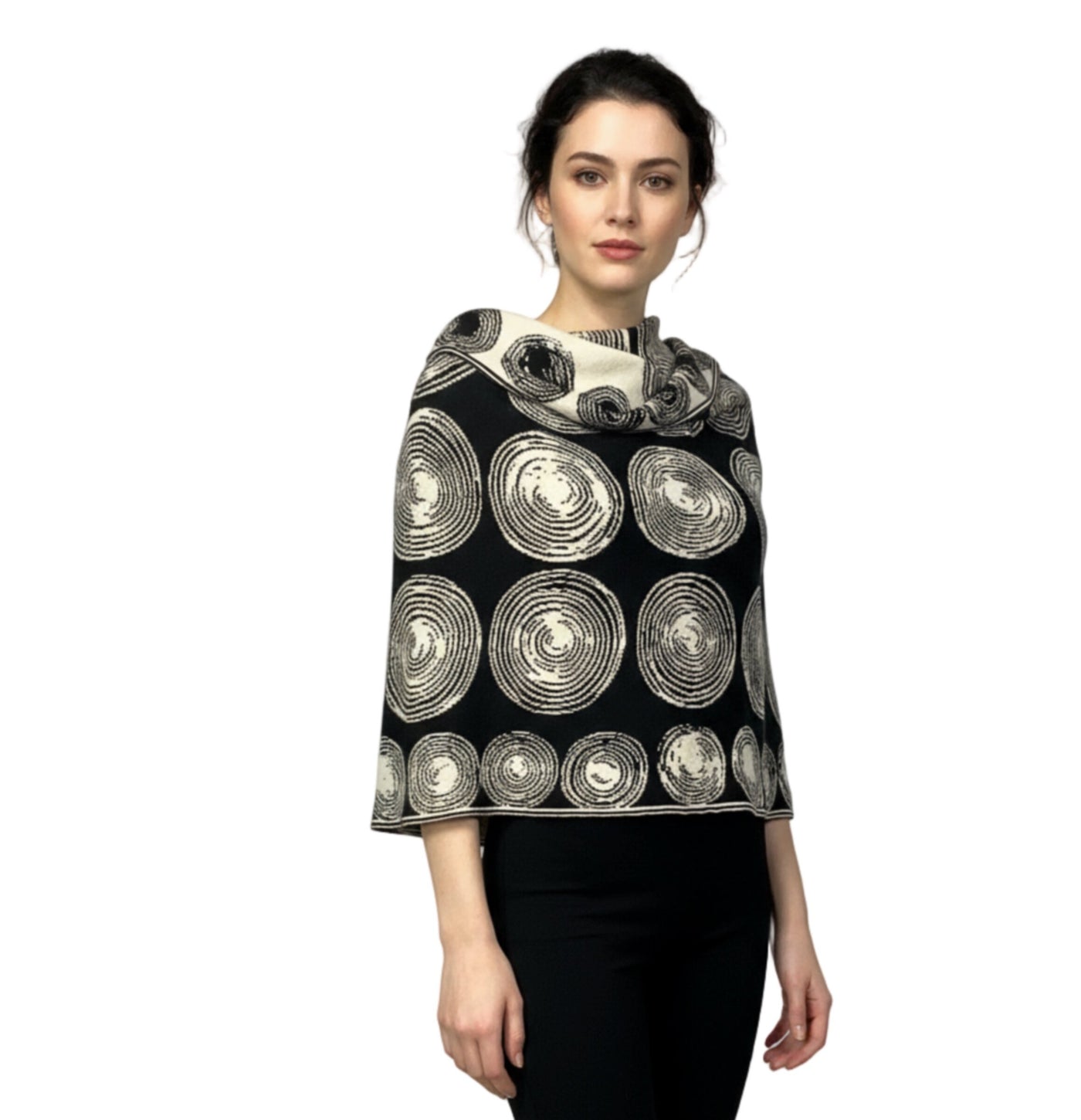Spirals Cotton Knit Reversible Wrap | Photo by Sharon London Designs