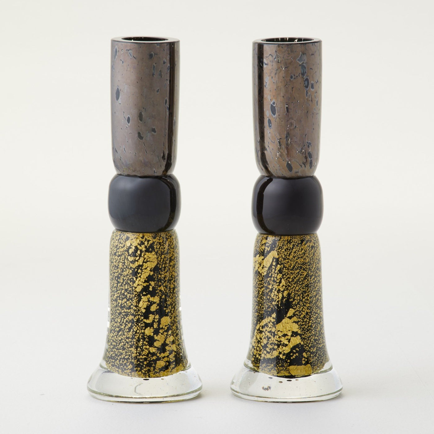 Black and Gold Candlestick Set