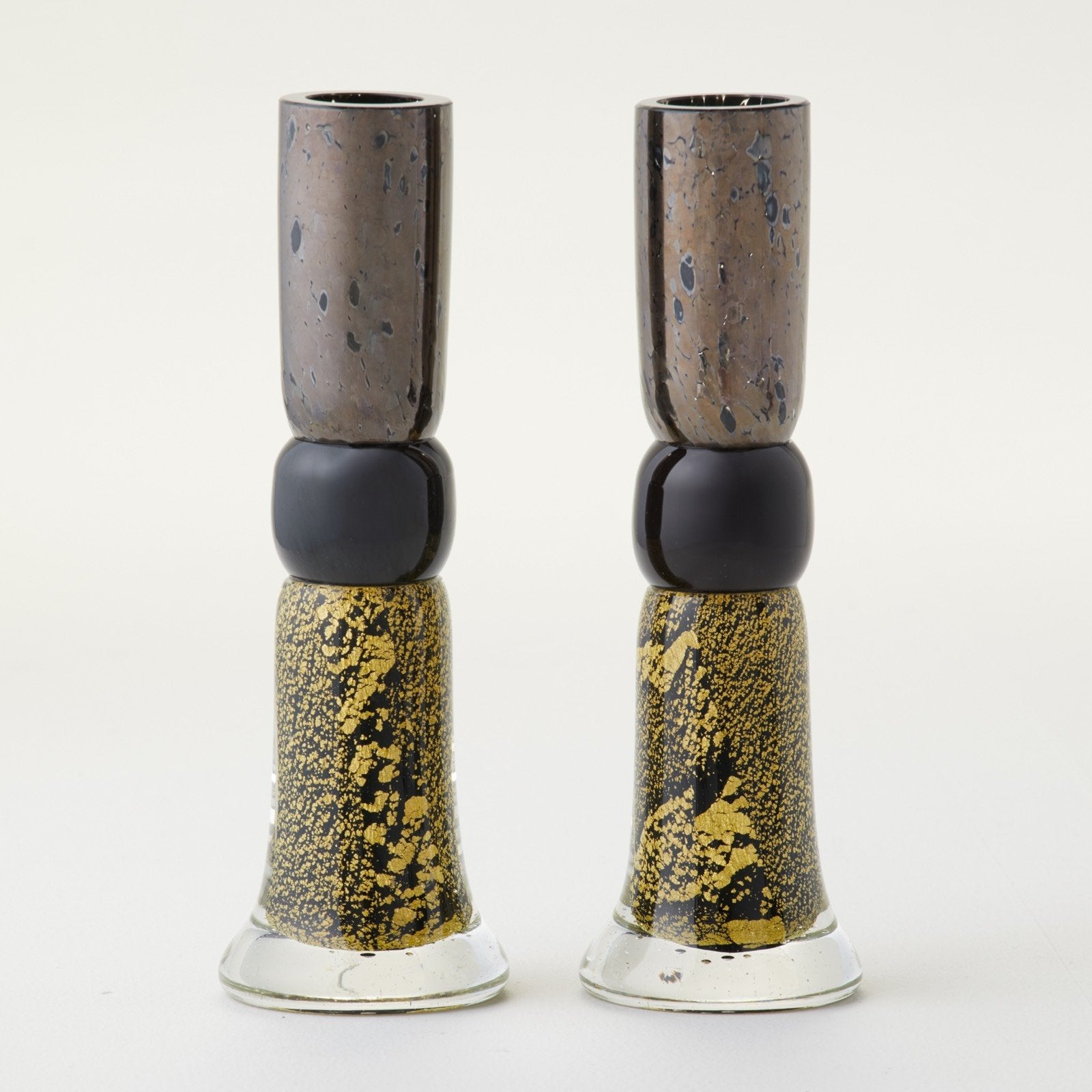 Black and Gold Candlestick Set