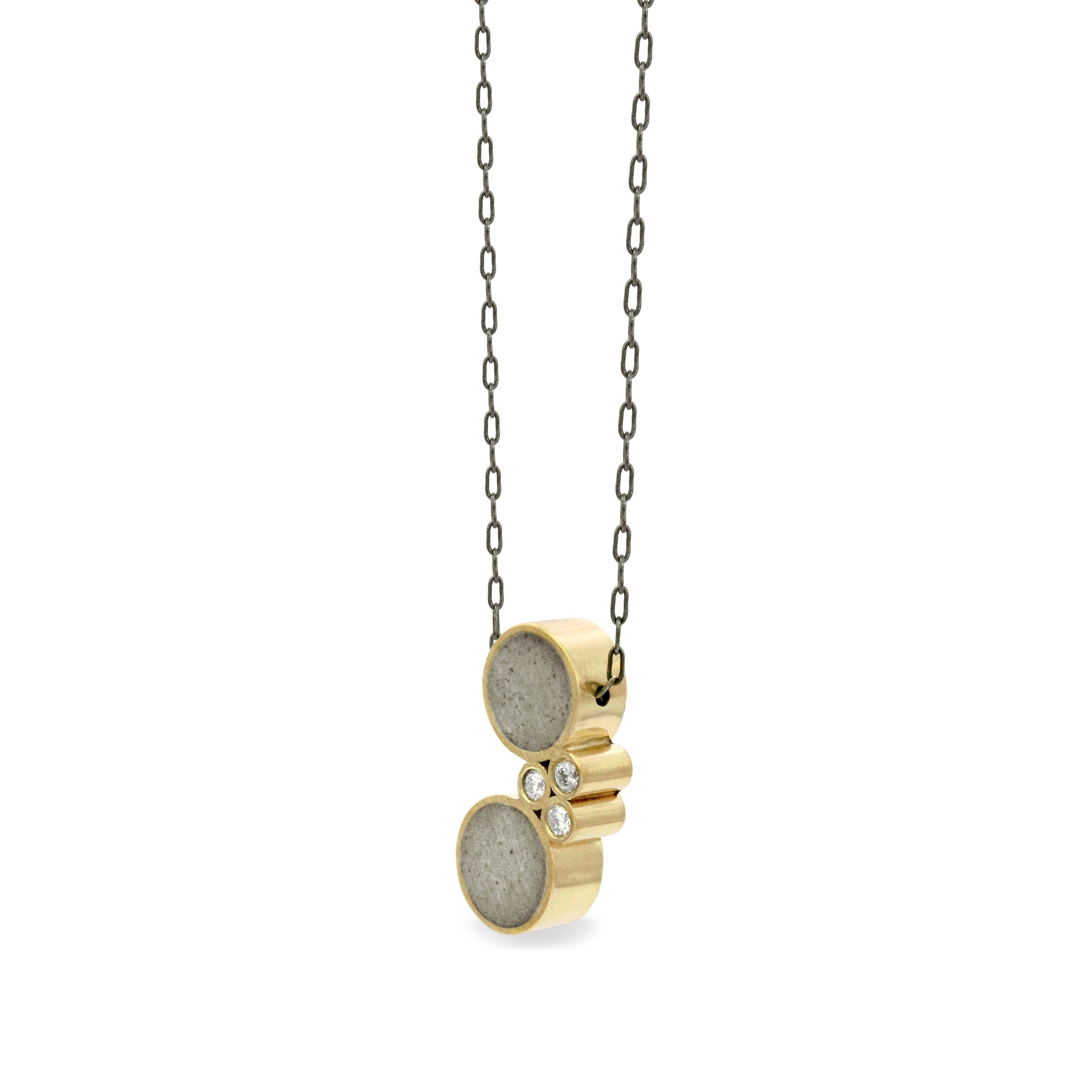 14k Yellow Gold with Gray Concrete