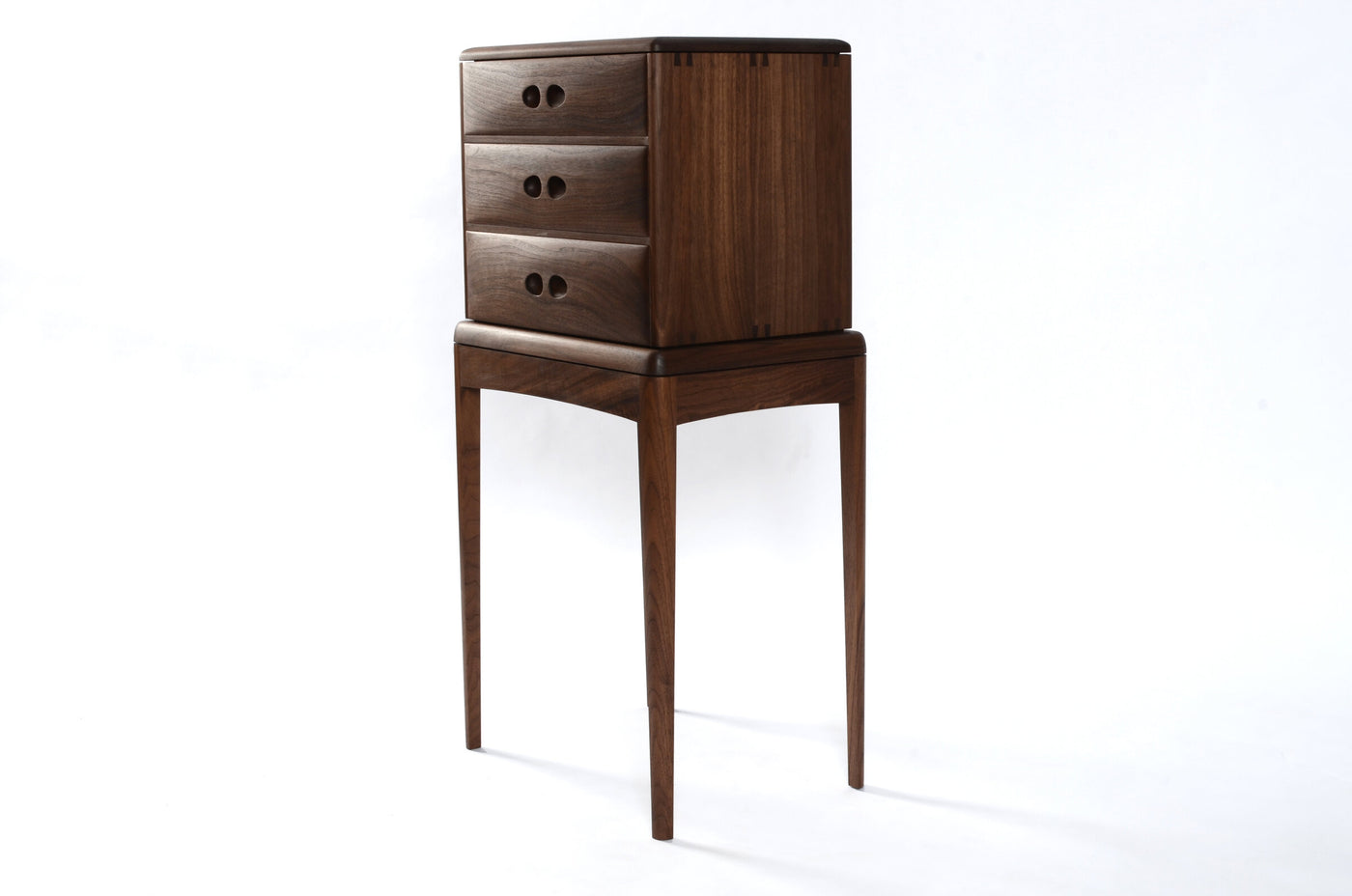 Walnut Chest of Drawers on Stand