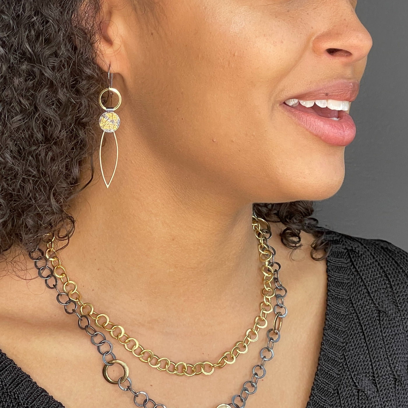 Keum-Boo Petal Earrings
