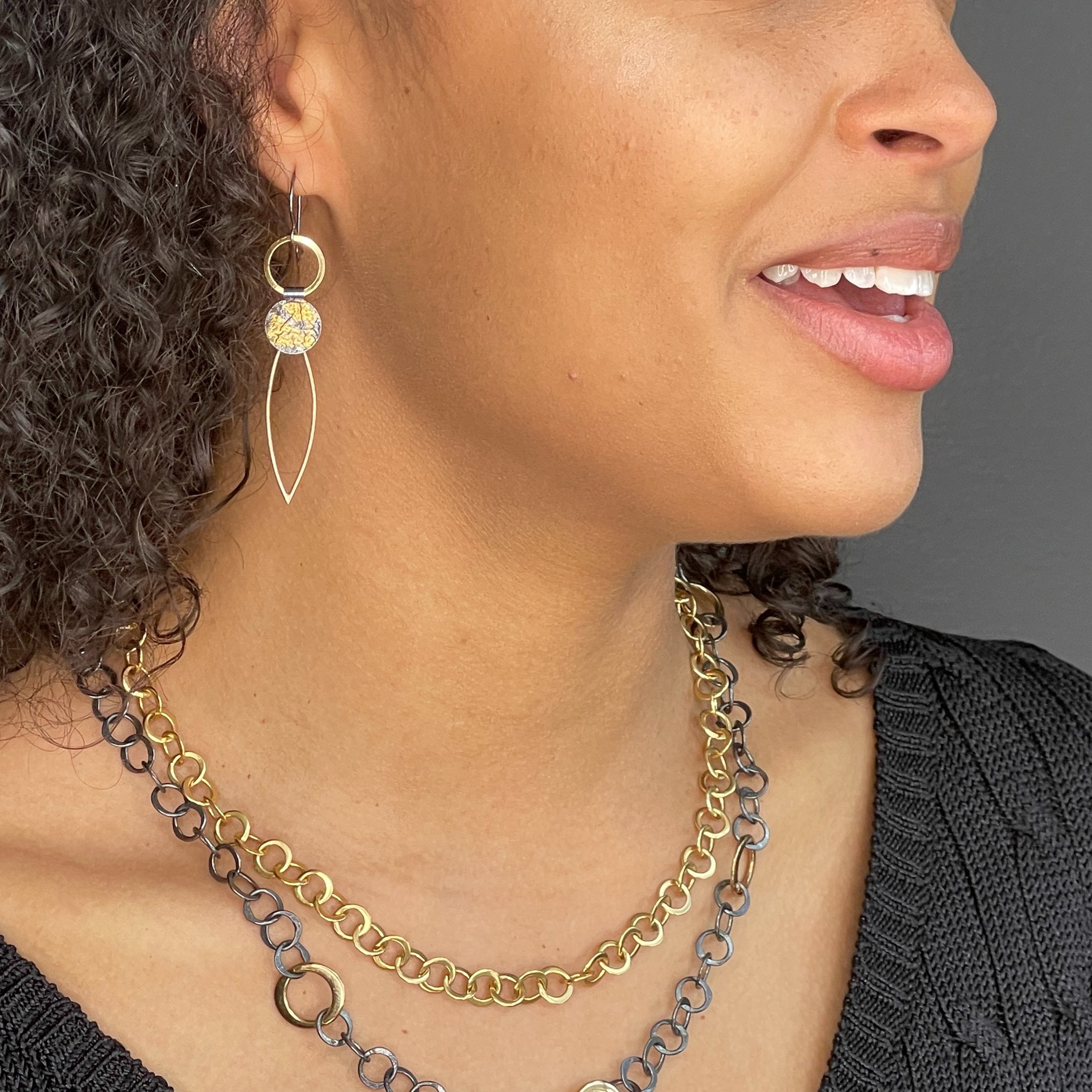 Keum-Boo Petal Earrings