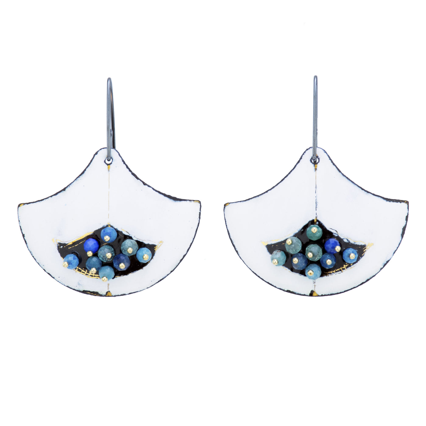 Blue Gem Fan Earrings
