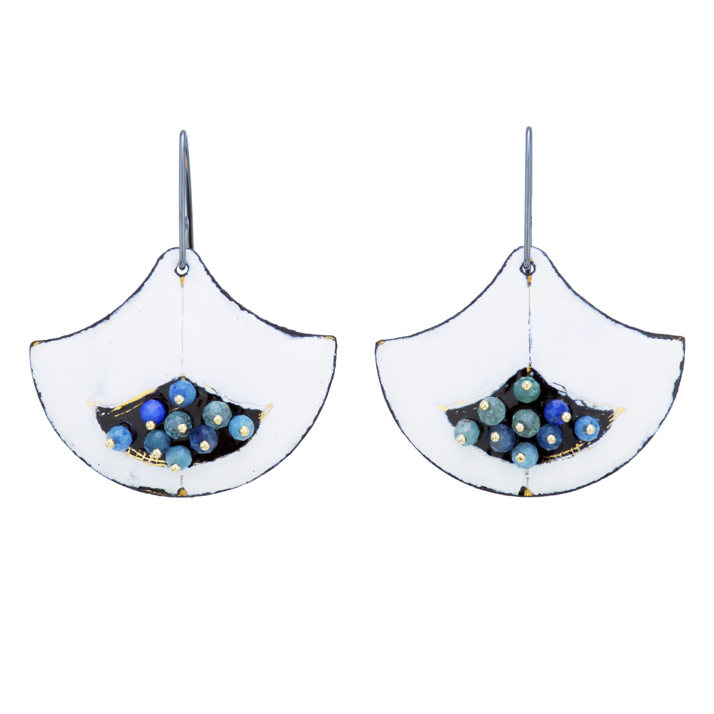 Blue Gem Fan Earrings