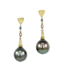 Contemporary Tahitian Pearl Drop Earrings
