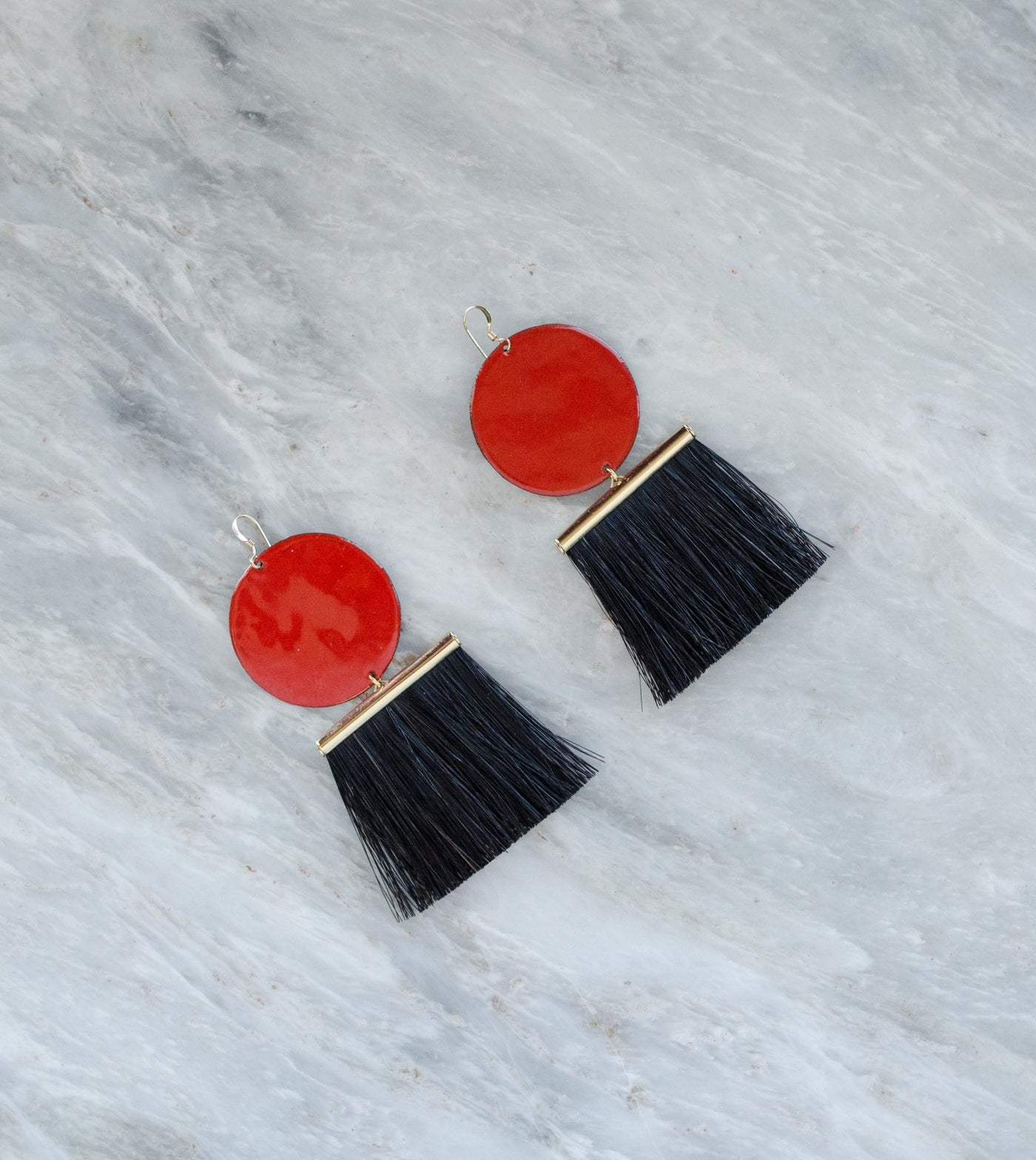 Red Enamel & Black
