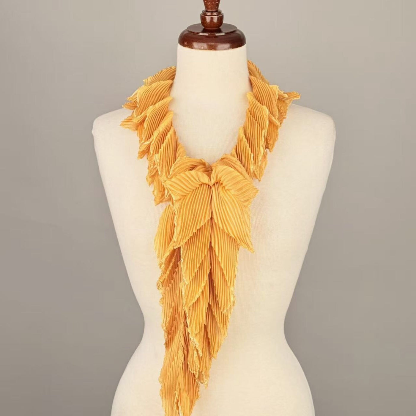 Feathered Pleated Scarf
