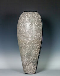 Raku Vessel with Round Ladder Motif