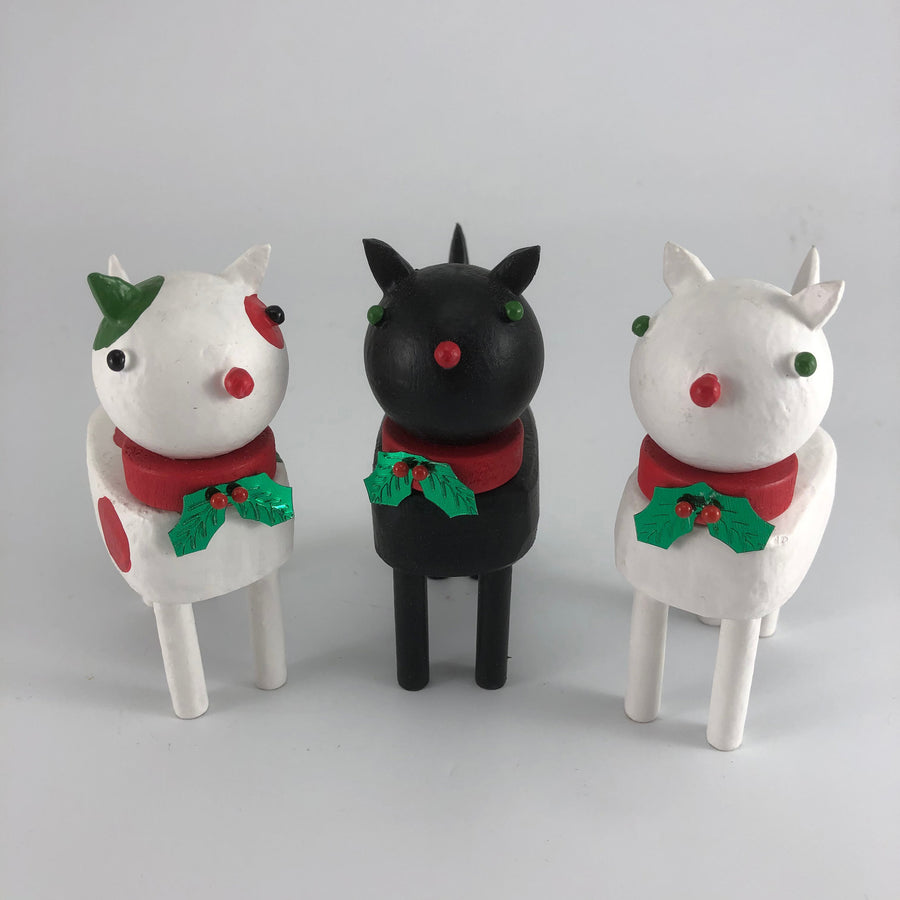 left to right: Red and Green Calico