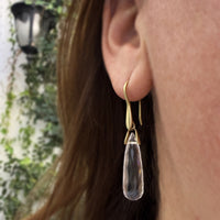 Rock Crystal Briolette Trapeze Earrings