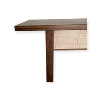 Walnut and Tiger Maple Console Table with Shelf