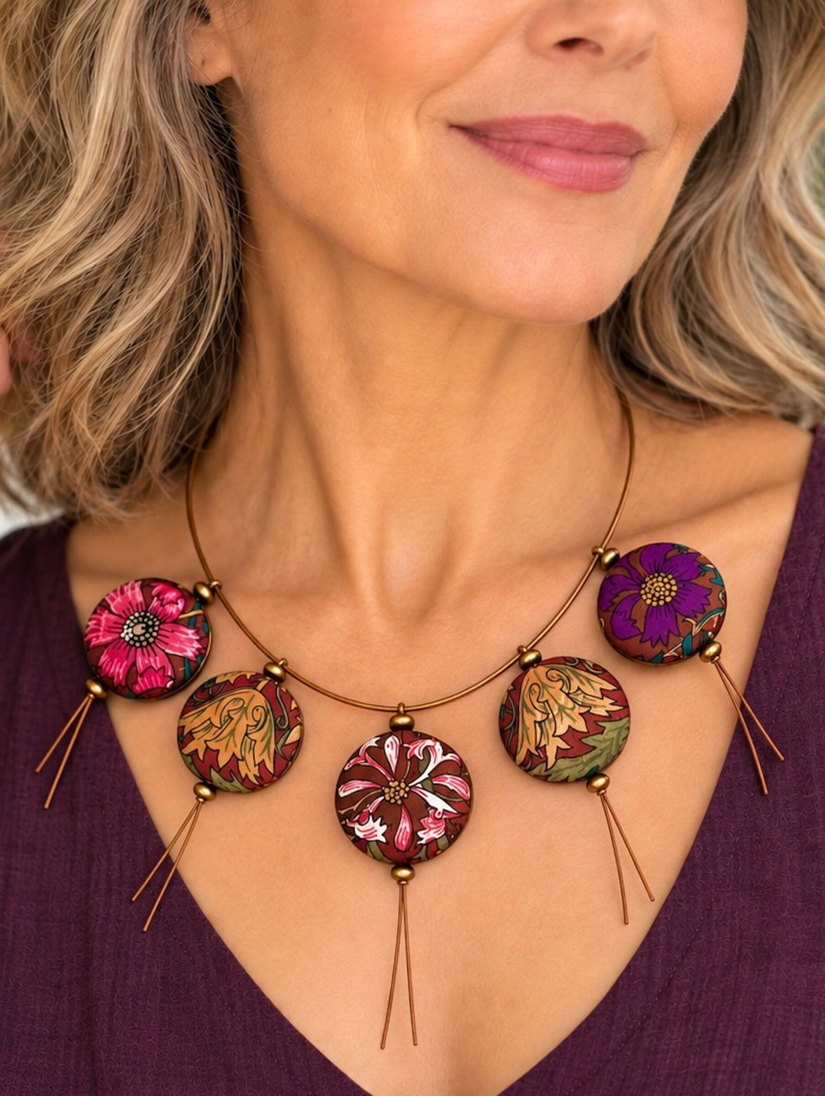 Twilight Garden Reversible Silk Necklace