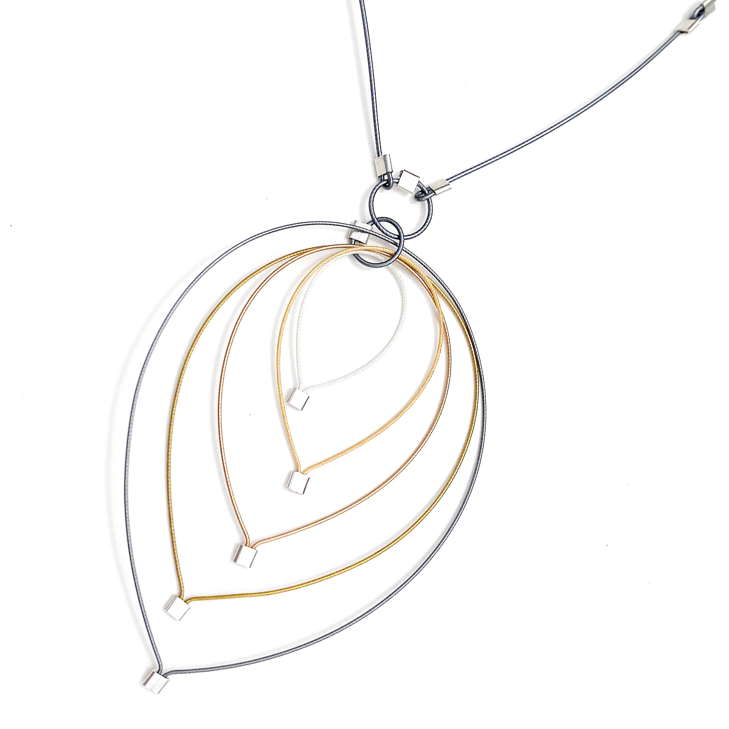 Feather Teardrop Pendant Necklace