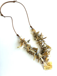 Checkerboard Shell Pendant Necklace