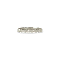 18k White Gold, Wide Ridged
