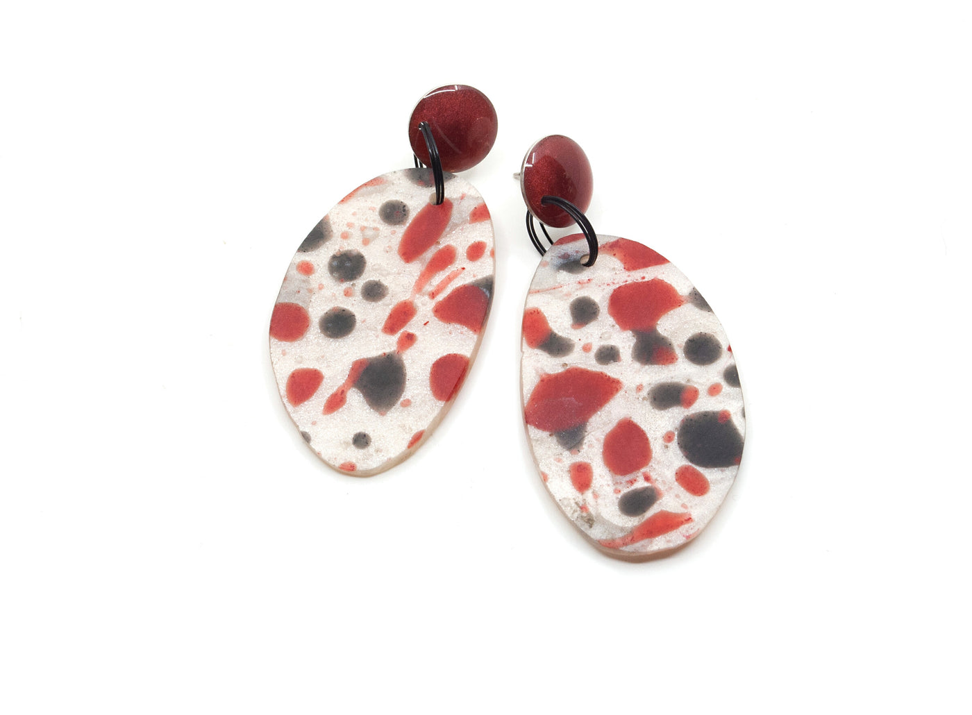 Resin Polka Earrings