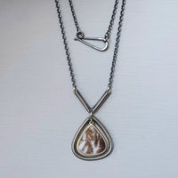 Dendritic Agate Teardrop Frame Pendant