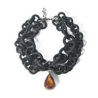 Orange Quartz Convertible Rubber Necklace