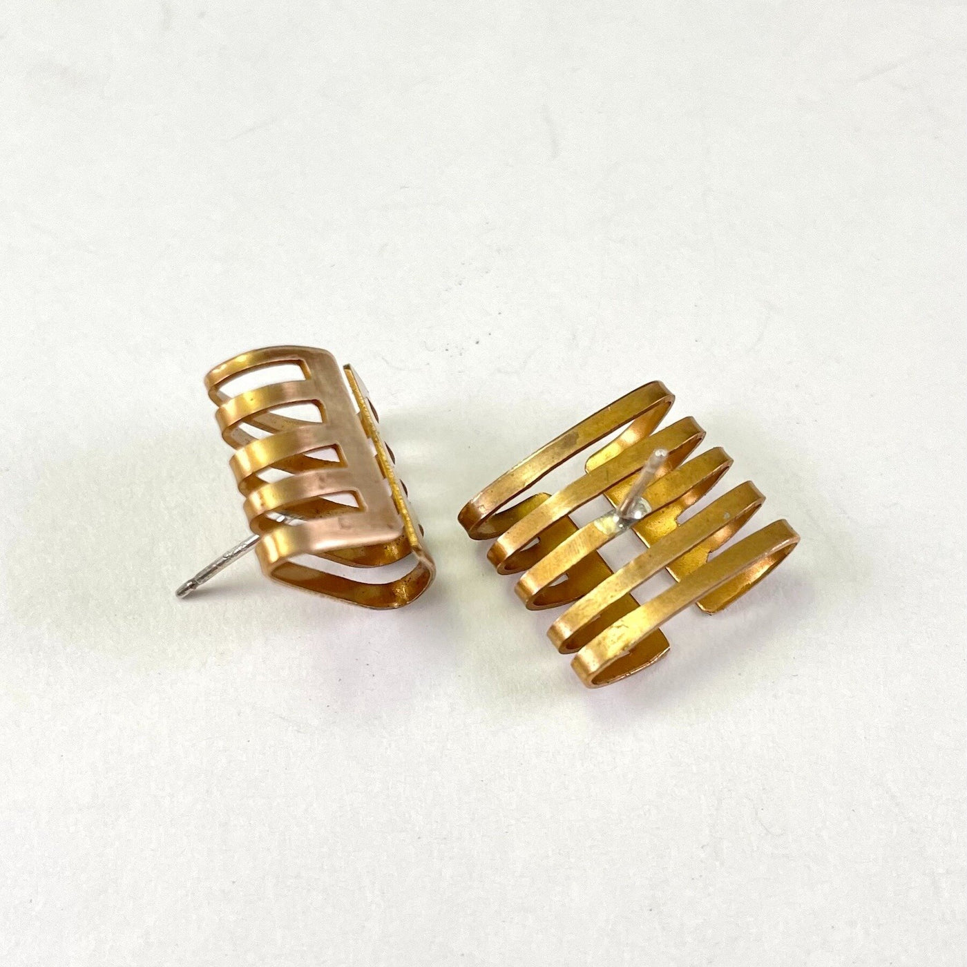 Mini Bronze Grate Earrings