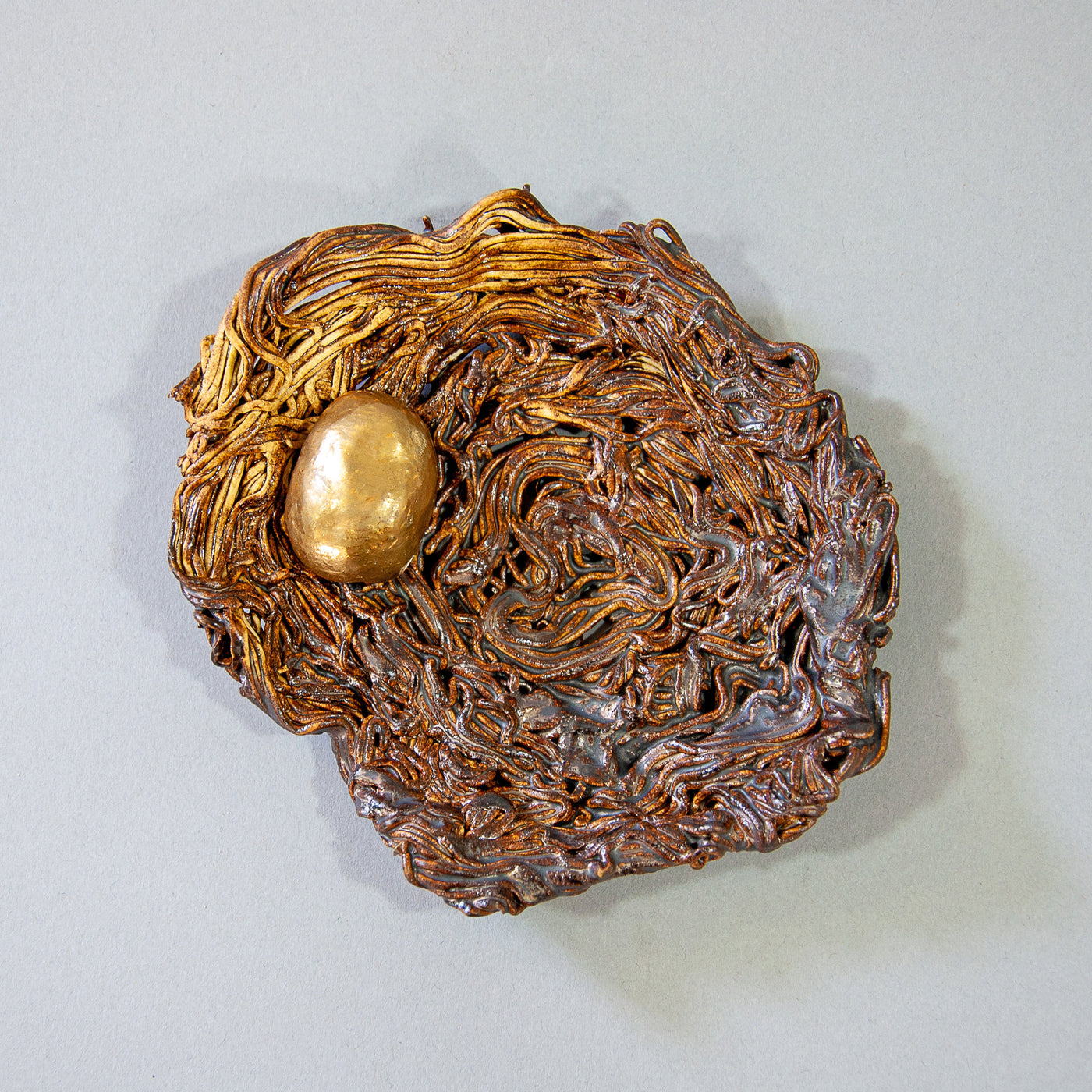 Bronze Nest with Golden Egg